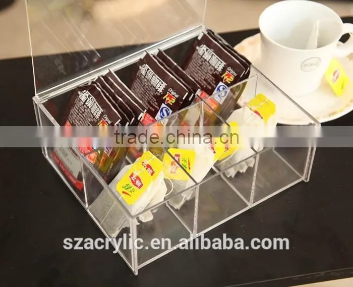 Unique high transparent acrylic tea-bag box acrylic small tea box wholesale