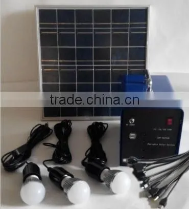 15W Portable Home DC Solar System for Lighting and mobile charging