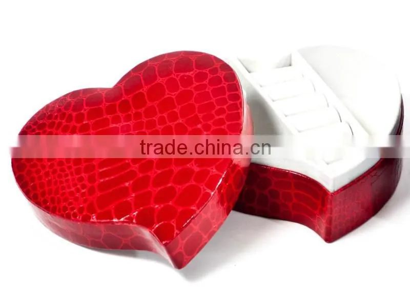 High quality heart shape paper jewelry gift box with velvet pad