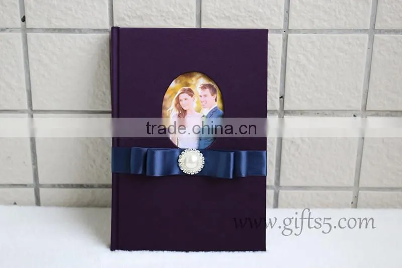 Purple wedding guest book in handmade