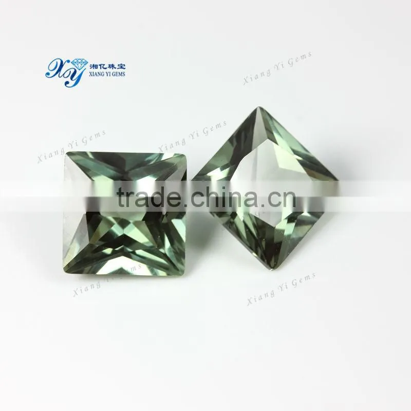 Esthetic Spinel Stone 9x9mm Square Shaped Synthetic Green Spinel