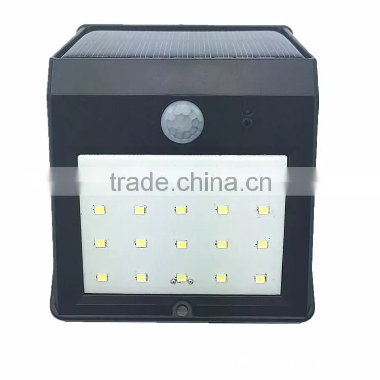 20 led triangle shape 800mah battery PIR sensor + Light control+weak light solar motion sensor light