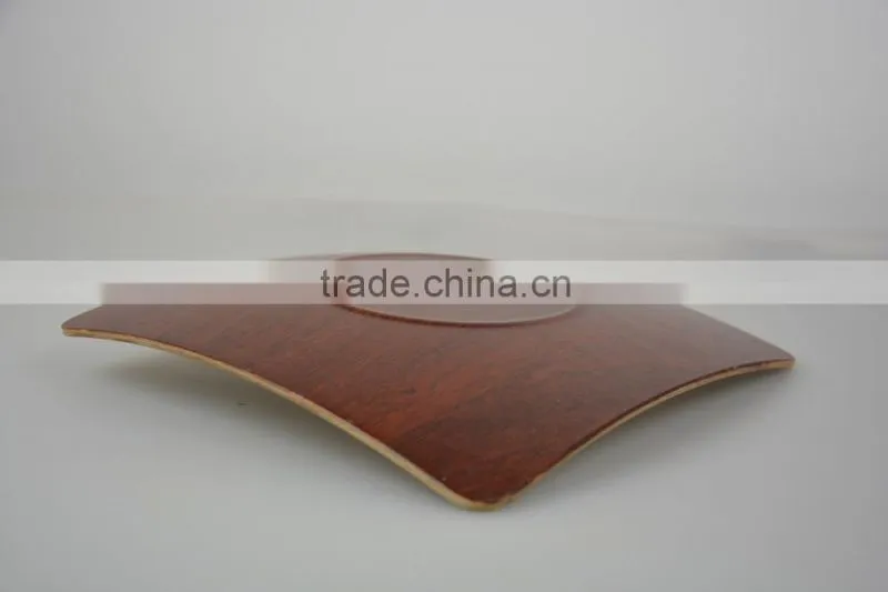 Bauble Red Brown Color China Square Shape Elegance Tea Pastries Gift Square Wooden Dinner Plate