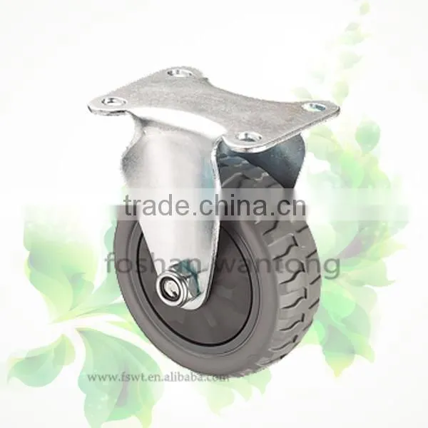 Red PVC Hardware Wheel 100mm Top Plate Swivel Industrial Casters