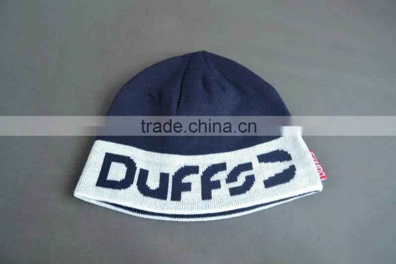 BSCI Audit 100% Acrylic Custom winter beanie hat with jacquard logo