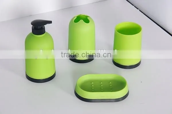 Colourful eco-friendly pp lime green bathroom accessories set