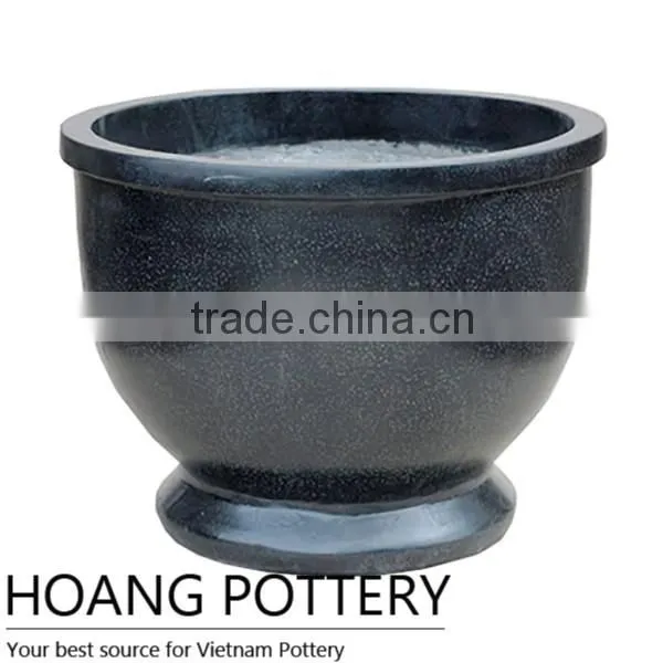 Low Black Terrazzo Flower Planter / Pot Wholesale
