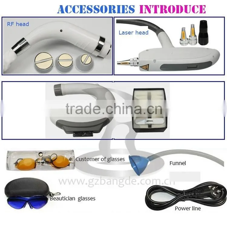 Effective !!! Hair removal a portable elight (IPL+RF) +SHR+OPTfor wrinkle and pigment removal with high quality