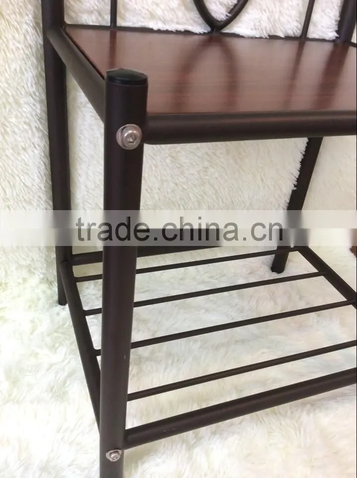 Black MDF Top Iron Night Stand