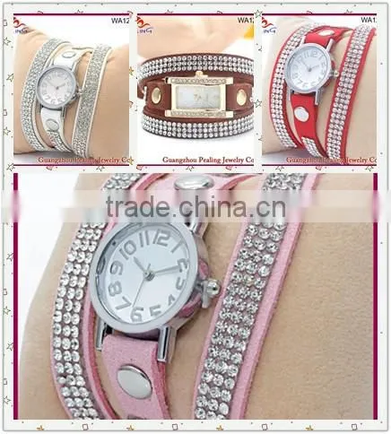 Best selling new style colourful 4 row bling bling fashion bangle watch ladies watches