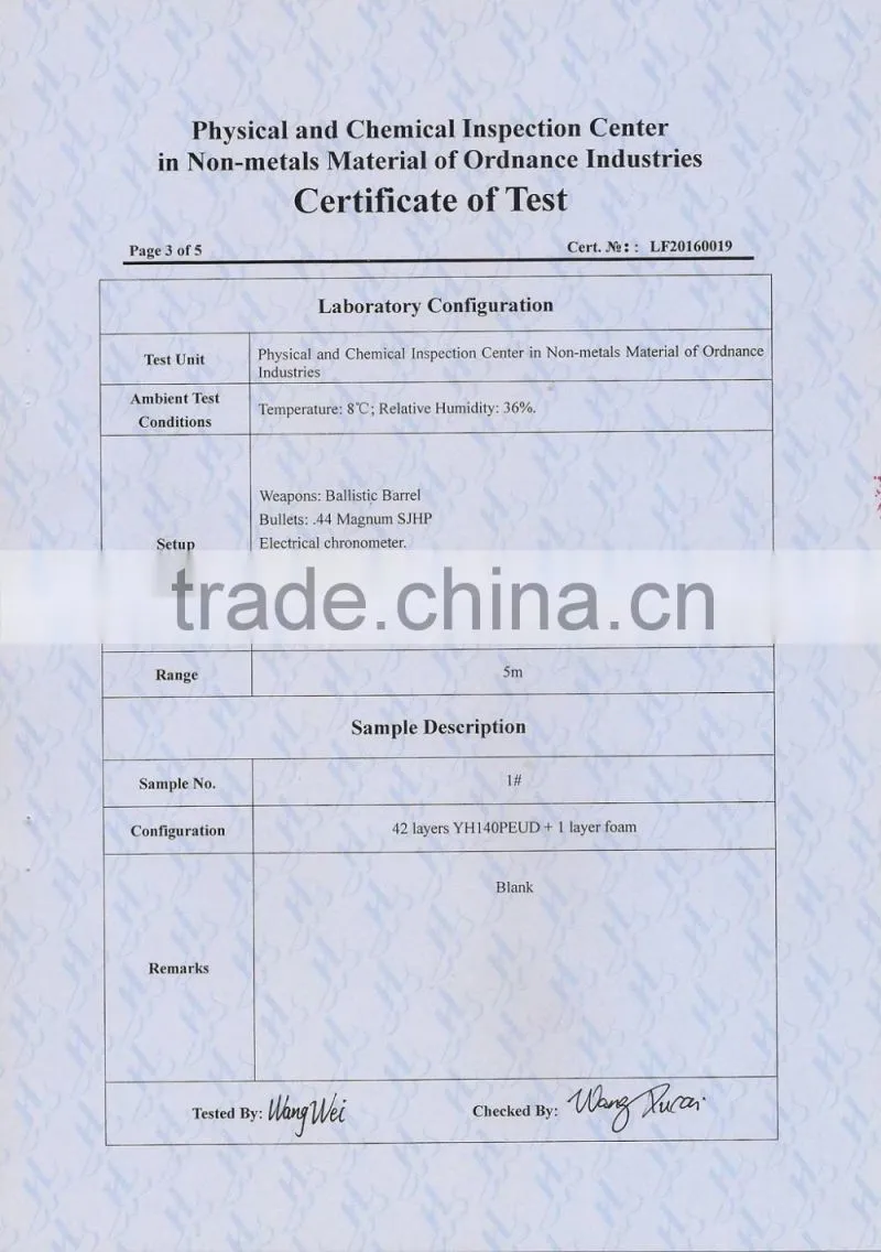 Uhmwpe ballistic Sheetings