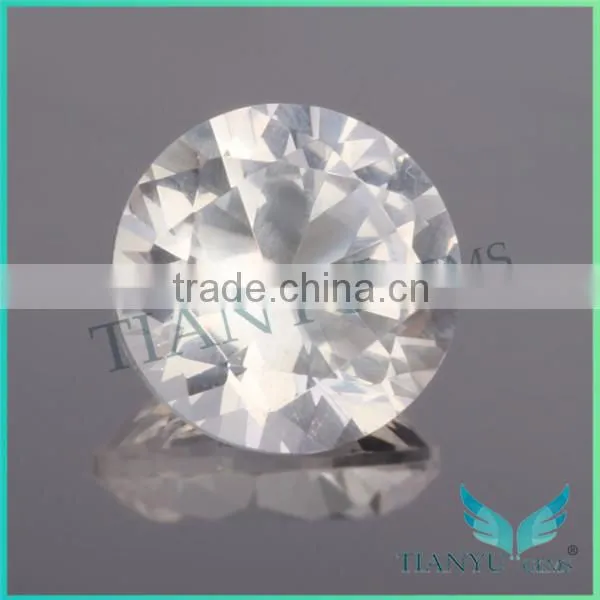Loose gemstone wholesale china 12# white color round shape synthetic sapphire gemstone