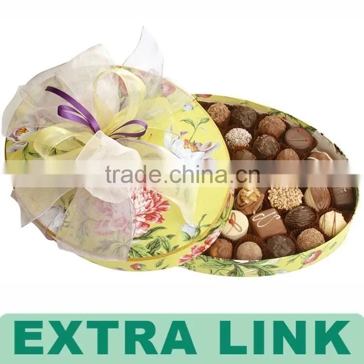 Guangzhou Experienced Creative Paper box with PVC blister tray round chocolate packaging
