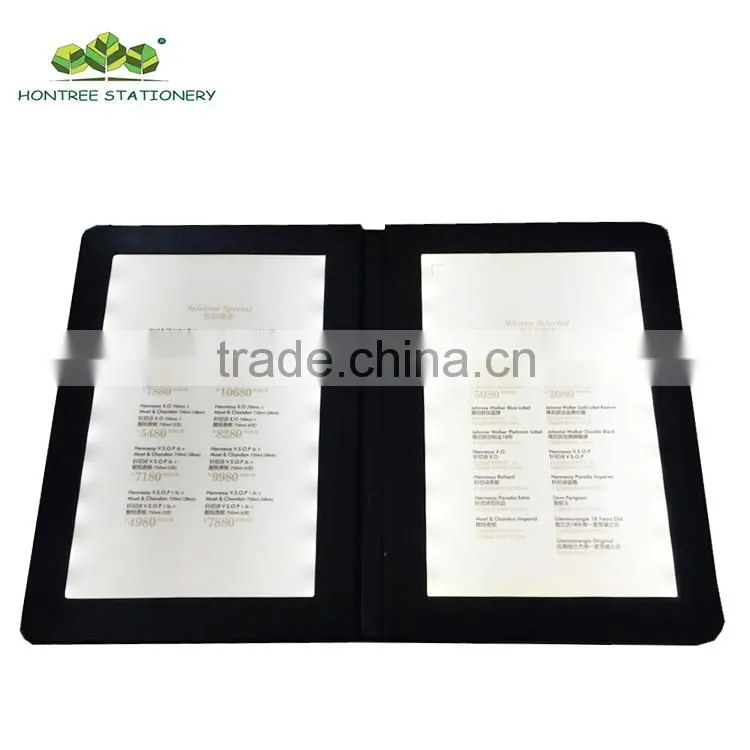 Led menu cover Electronic menu Illuminated led menu cover