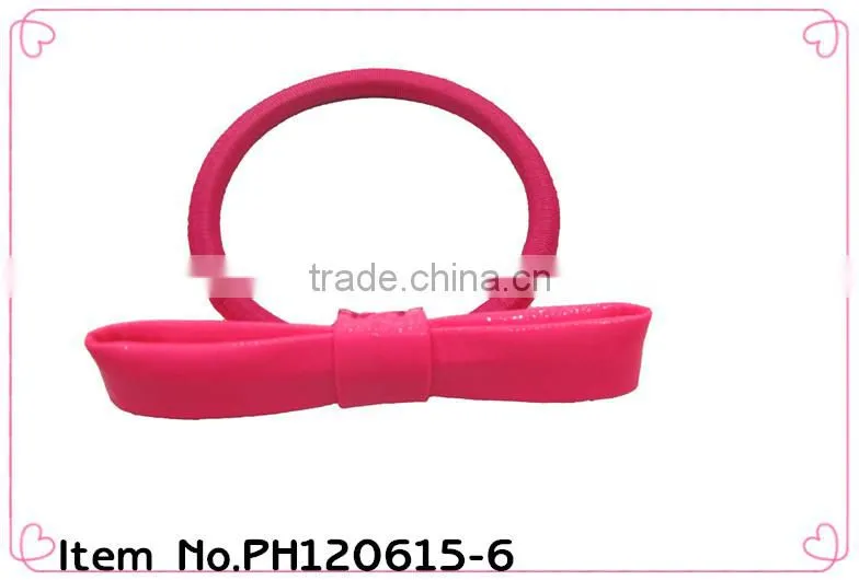 cute girls pink bowknot scrunchie with bow tie