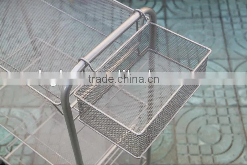44.2*23.2*76.6cm three layers metal oil painting trolley with 4 wheels