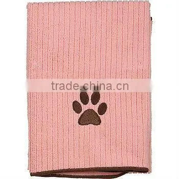 high water absorbent microfiber pet towel paw logo