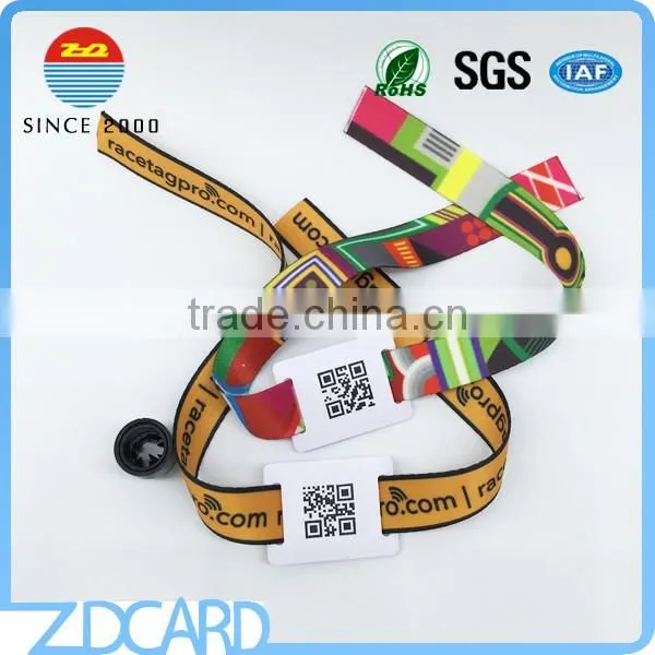 13.56MHz RFID Woven Fabric Bracelet with NTAG213 Chip
