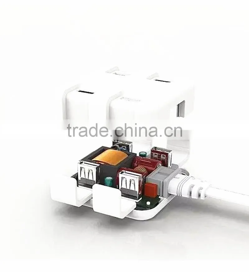 Fashionable 4 ports USB adapter/socket