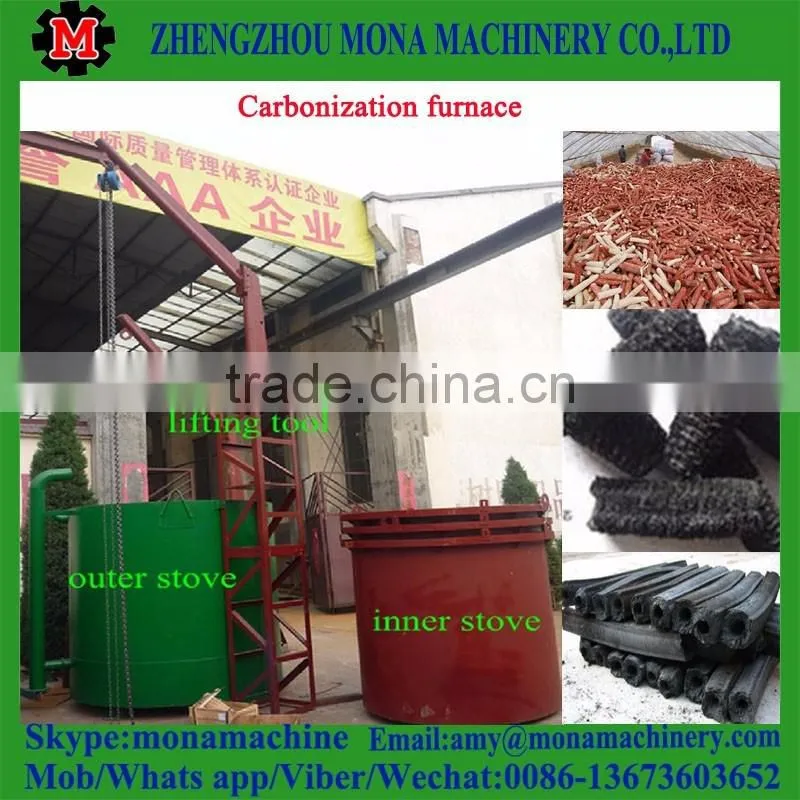 Wood tar oil and exhaust gas collected charcoal carbonization furnace