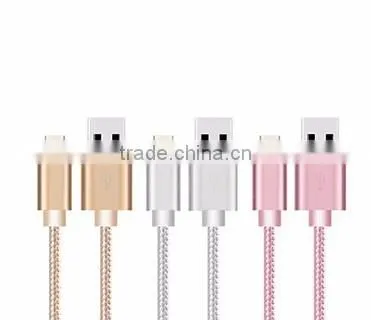 2016 New arrival factory price two side metal usb extender cable in one head with two functions for Android and IPhone mobile