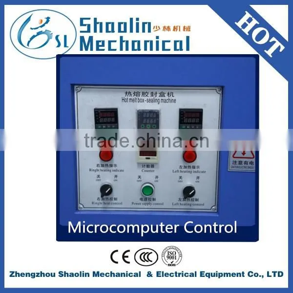 Semi Automatic cardboard box paper gluing machine with Hot Melt Adhesive