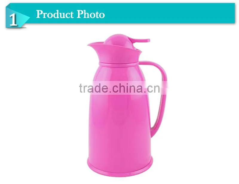 Elegant plastic outer glass inner coffee cooler vacuum jug,outdoor jug (JGDO)