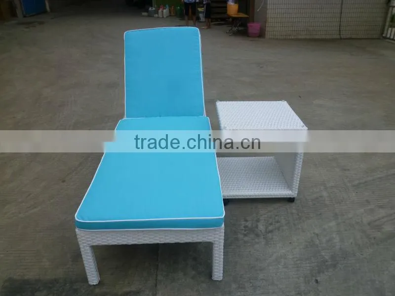 A - outdoor furniture set durable pe rattan soft sun lounger 7016-2