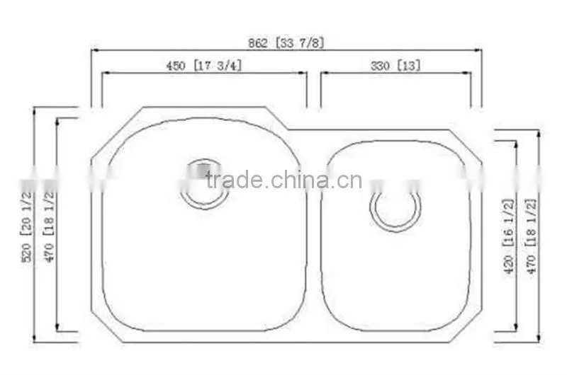 Undermount 304#Stainless steel Kitchen Sink