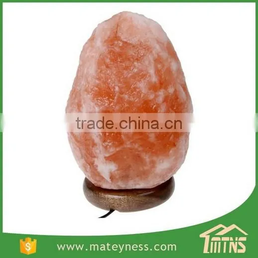 Wood Base Natural Crystal Himalayan Rock Salt Lamp