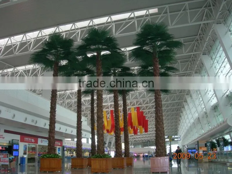 2015 hot sale high simulation artificial fiberglass palm tree for decoration