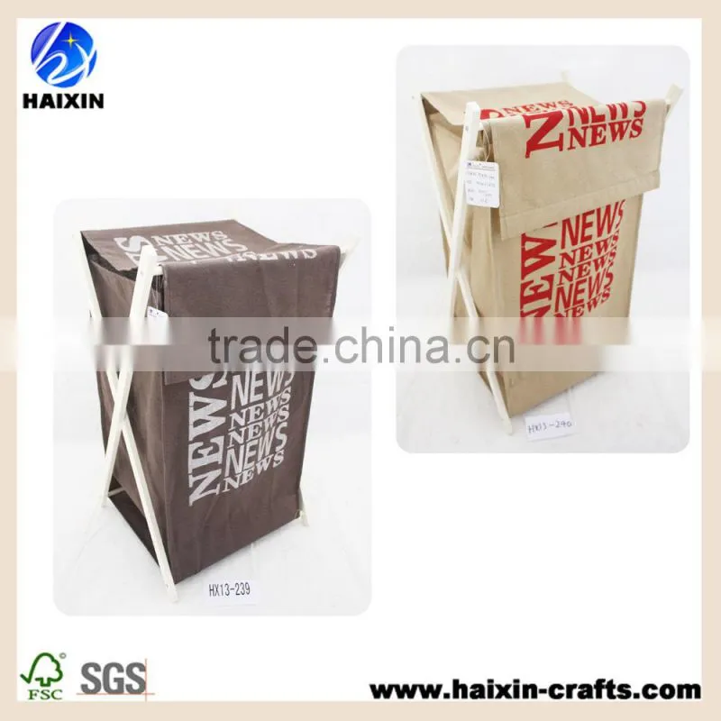 2 x Lightweight Clothes Laundry Hamper Basket Linen Folding Flat Wood Frame NEW