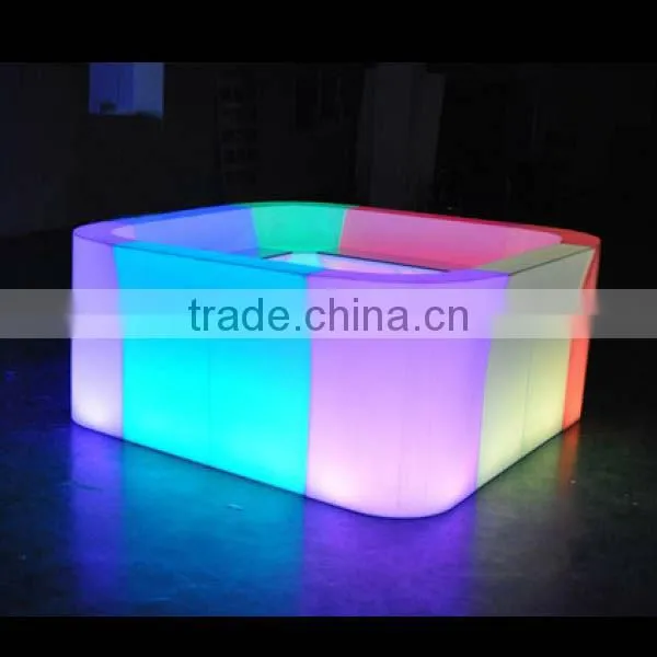 Modern commerical high quality PE partable plastic LED bar counter with 16 colors change