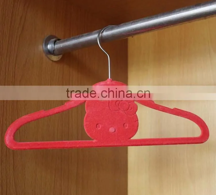 Velvet hanger for children in red