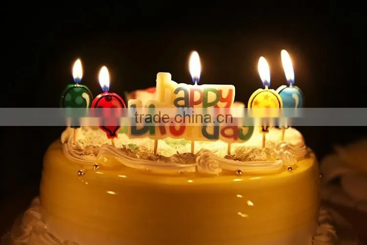 Character and Balloon Happy Birthday Candle