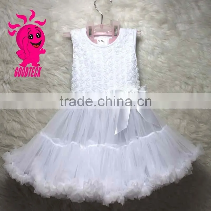 Fashionable fancy cheap hot sell custom baby girl summer little rose flower girl dress