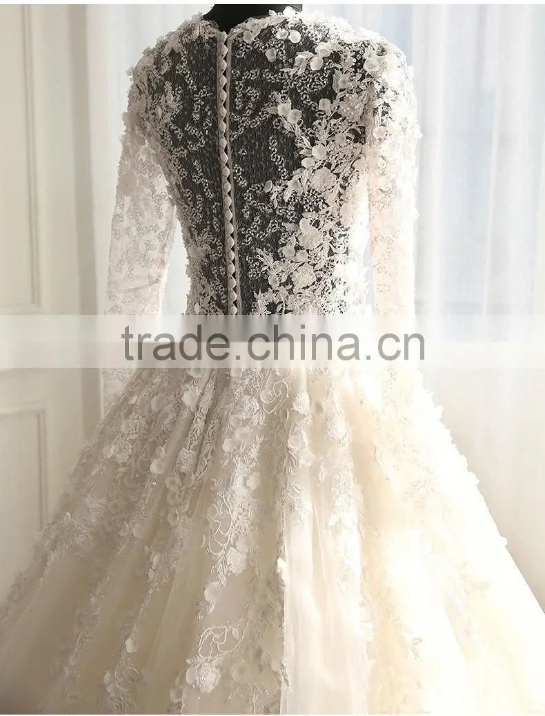 Custom Made White See Through Women Wedding Dress Empire Vintage Floor Length Princess Party Dress YDYS15B0201