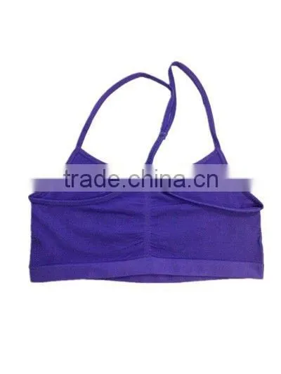 seamless front double layers padless sport tank top cami bra with protuberant lines