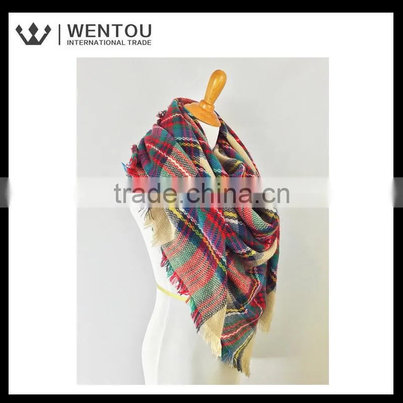 New Design Women's Cashmere Feel winter Plaid Scarf