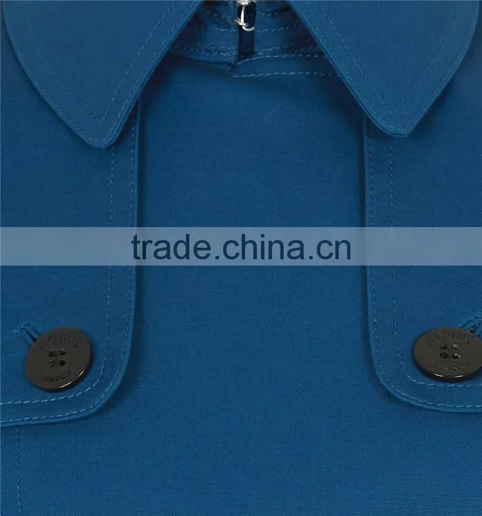 latest stylish double breasted blue women suit coat
