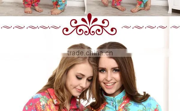 Family pajama knitted french terry winter design custom women pajamas