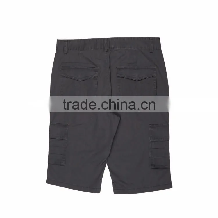 Guangzhou apparel factory pocket square box cargo pant dark grey fitness cheap formal half pants for men