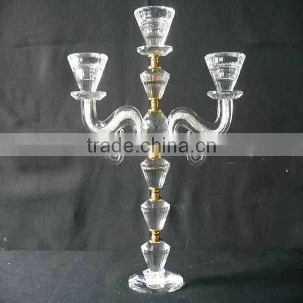 wholesale popular glass crystal candle holder for party decoration