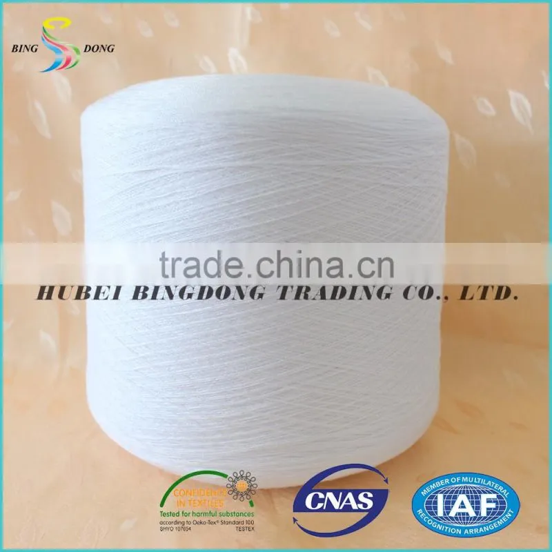 Ne 60s/2 60s/3 bright raw white plastic cone spun polyester yarn