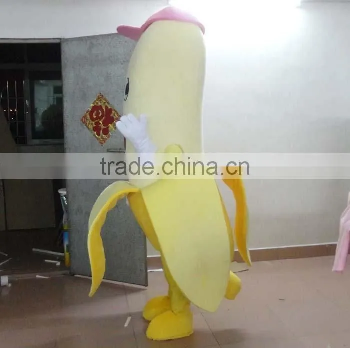 OEM/plush material/head with cooling fan banana mascot costume