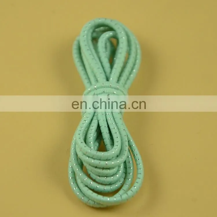 stock 2mm round elastic cord with shiny silver