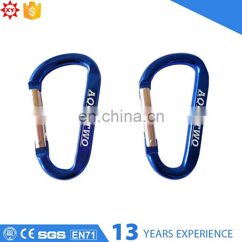 Custom Made Blue D Shaped Carabiner Printing Logo