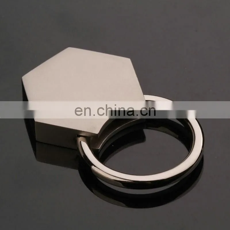 Customized hexagon blank Metal Keychain