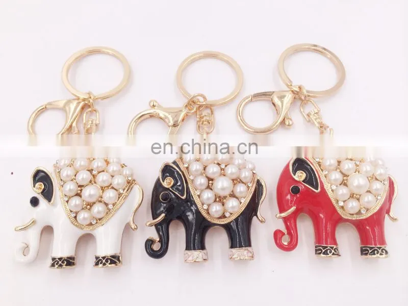 Animal Auspicious Elephant Key Chains Car Keyring Handbag Pendant Jewelry Ornaments