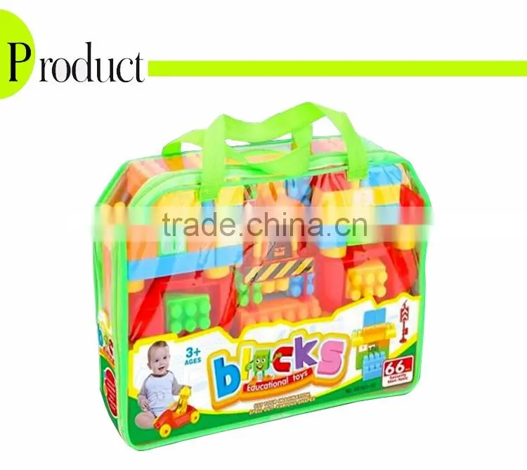 Hot toys 66 pcs construction plastic building blocks for baby